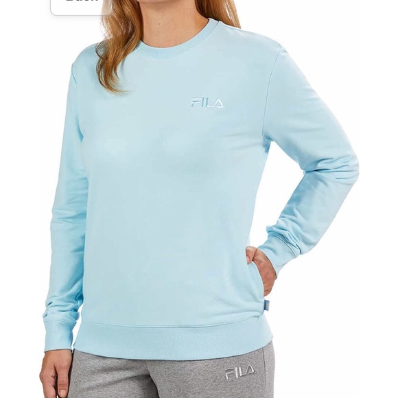 Fila round neck mid weight pullover sweatshirt with logo soft long sleeve warm - Picture 2 of 4